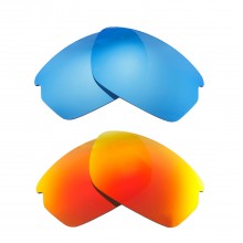 Walleva Fire Red + Ice Blue Polarized Replacement Lenses For Oakley Carbon Shift (OO9302 Series) Sunglasses